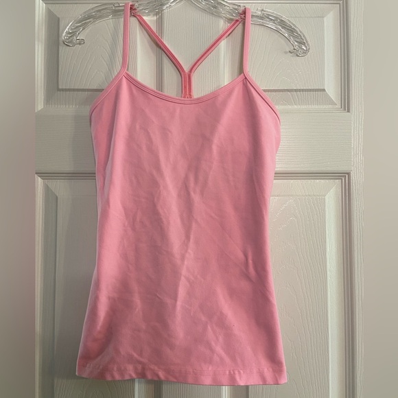 lululemon athletica Tops - Lululemon Pink  Tank Top Built In Sports Bra Sz 6